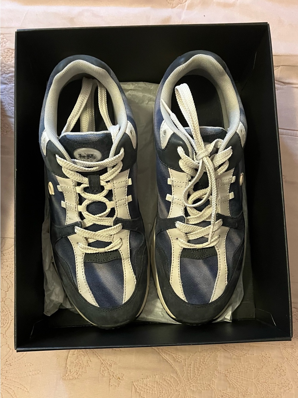 Coach Men's Navy and White Sneakers